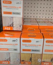 Tenda luminosa natalizia led per interno edesterno