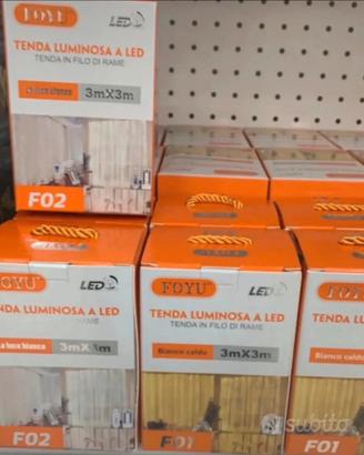 Tenda luminosa natalizia led per interno edesterno