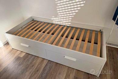 Letto Singolo IKEA BRIMNES Bianco con 2 Cassetti