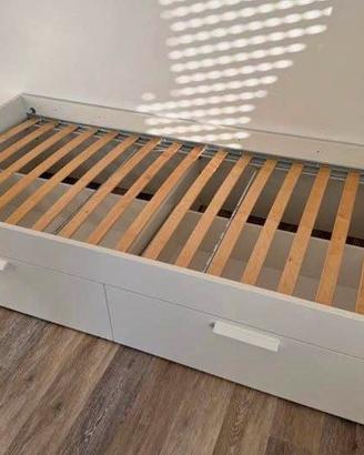 Letto Singolo IKEA BRIMNES Bianco con 2 Cassetti