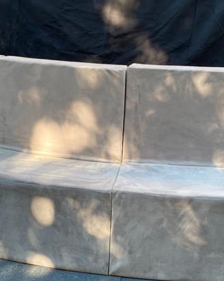Sedute curve modulari con schienale