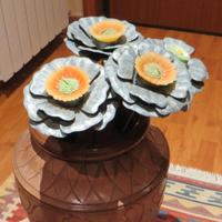 fiori in peltro portacandele alti con stelo