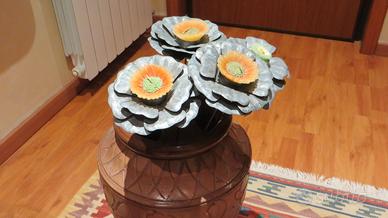 fiori in peltro portacandele alti con stelo