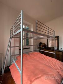 Letto a soppalco con materasso una piazza e mezza