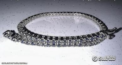BRACCIALE TENNIS ORO 18kt. CON ZAFFIRI NATURALI