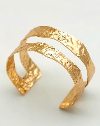 LEEMASING 1 paio di moda Swirl foglia superiore braccio bracciale bracciale bracciale aperto bracciale moda semplice braccialetto regolabile, 5.5 x 8 cm, Oro, Nessuna pietra preziosa