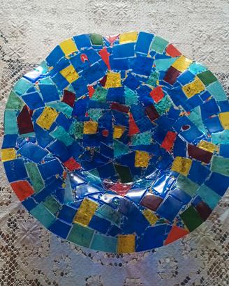 grande centrotavola 45 cm mosaici in vetrofusione