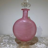 Ampolla Profumiera Vintage Murano Filigrana Rosa