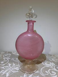 Ampolla Profumiera Vintage Murano Filigrana Rosa