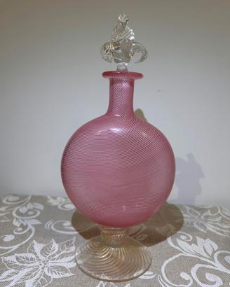 Ampolla Profumiera Vintage Murano Filigrana Rosa