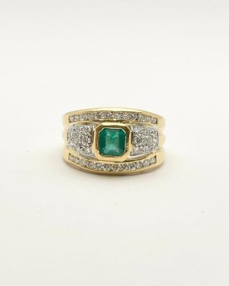 Anello oro 18KT smeraldo 0.90 diamanti 0.80 VVS G