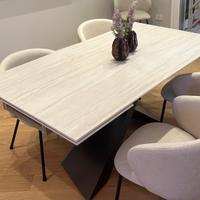 Tavolo in gress travertino