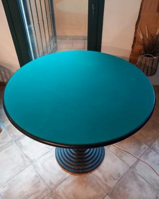 Tavolo tondo da gioco panno verde ,diametro 1 m