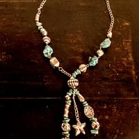 Collana etnica argento pietre turchesi 