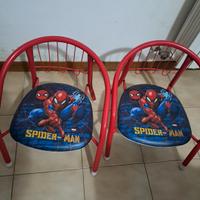 due sedie spiderman per bimbi 