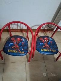due sedie spiderman per bimbi 