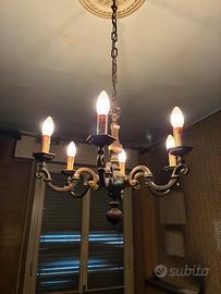 Lampadario vintage metallo