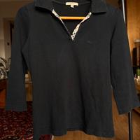 Polo Burberry London – Nera con dettagli Check