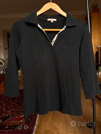 Polo Burberry London – Nera con dettagli Check