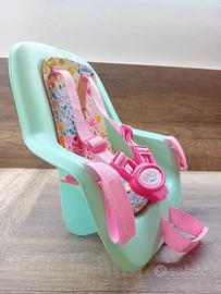 Seggiolino da bicicletta per bambole + casco