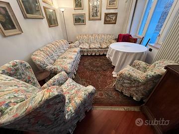 Salotto anni '50 in raso di seta