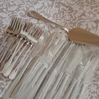 set posate da 12 per dolci compresa palettina 
