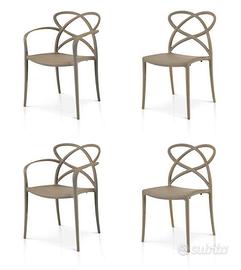 Set 4 sedie/poltroncine in polipropilene