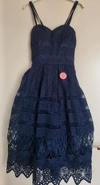 Chi Chi London vestito in pizzo blu nuovo 