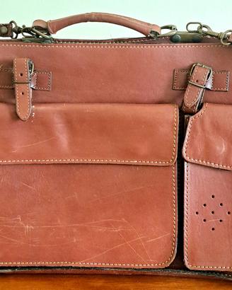 Valigetta vintage 24H in pelle marrone