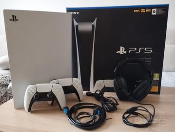PS5 1TB. 8 GIOCHI, 2 PAD E CUFFIE GAMING.