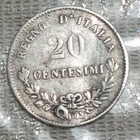 argento Regno d'Italia 20 centesimi 1863