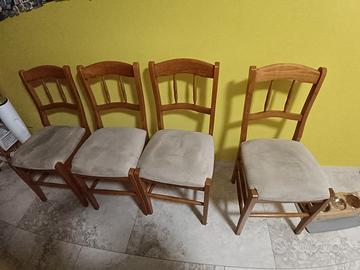 4 sedie in legno 