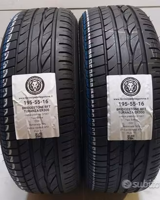 2 gomme 195 55 16 bridgestone rft a37661