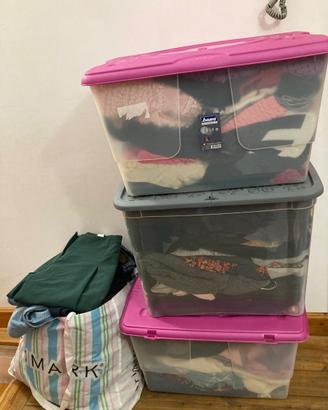 4 scatoloni pieni di abbigliamento misto donna bam