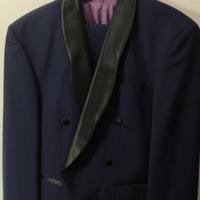 Completo Smoking Viola Tg 48 con Gilè e Pantaloni