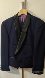 Completo Smoking Viola Tg 48 con Gilè e Pantaloni