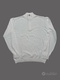 Vintage White Half Zip Jumper / Pullover