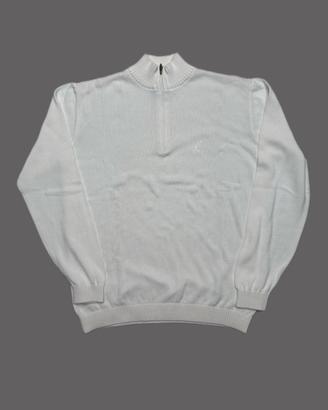 Vintage White Half Zip Jumper / Pullover
