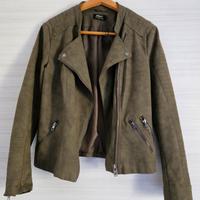 Giacca Biker ONLY Verde Oliva - Effetto Scamosciat