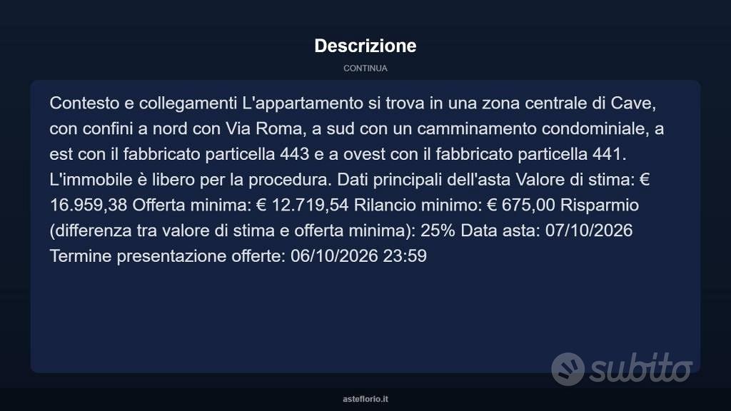 Appartamento – Cave, San Bartolomeo - Altro