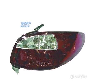 FANALI PER PEUGEOT 206 98-09 ROSSO AFFUMICATO