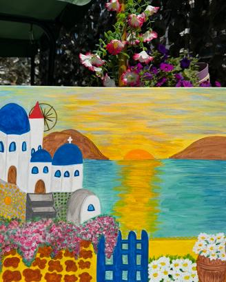 Dipinto Originale “Tramonto a Santorini” 50x40