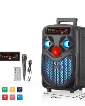 Cassa bluetooth portatile karaoke 300 watt pmpo 