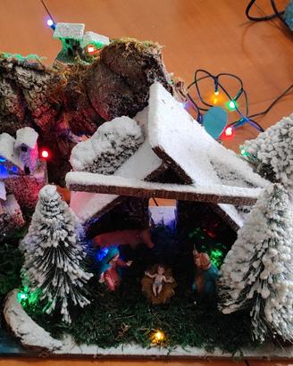 Presepe innevato con natività