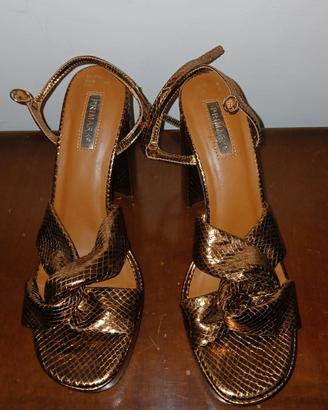 SANDALI CON PLATEAU COLOR ORO TAGLIA 41/42