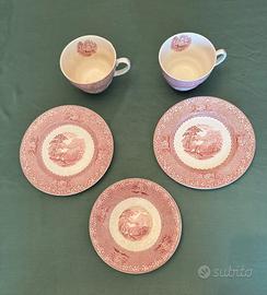 Set da tè vintage in ceramica inglese (2 pezzi)