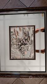 quadro specchio vintage firmato