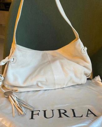 Borsa a tracolla Furla color crema e bianco