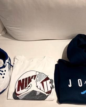 Felpa, t-shirt, scarpe: nike jordan. 10/12 anni