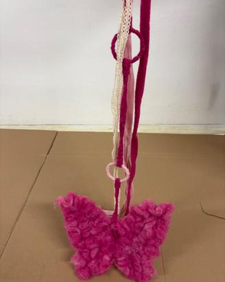 Farfalle in lana cotta rosa NUOVE